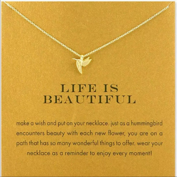 GOLD Life is Beautiful ♡ GIFT Necklace - Picture 3 of 6